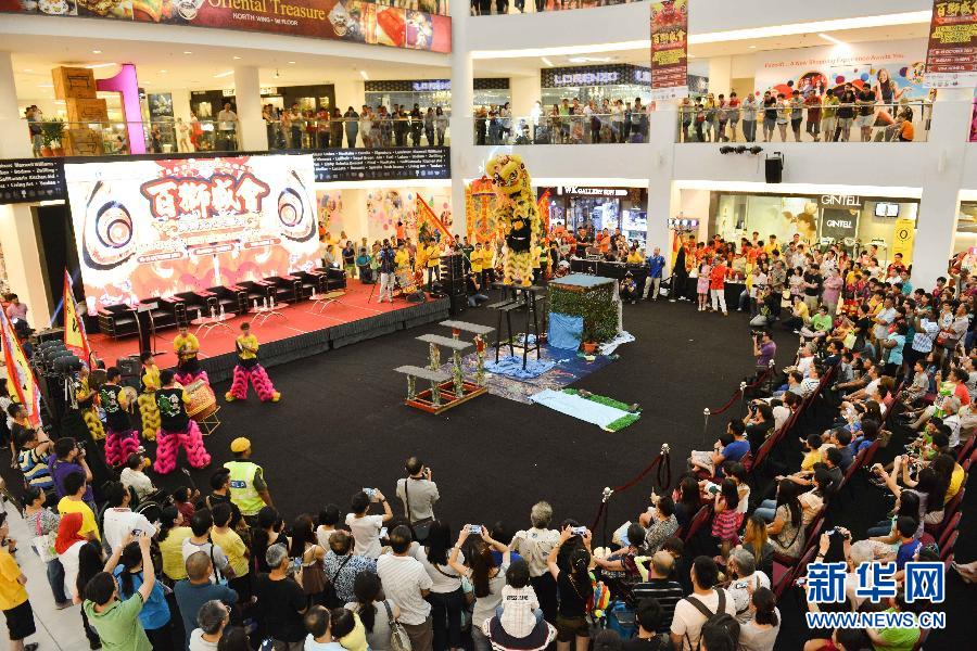 （国际）（1）“百狮盛会”舞狮文化大汇演在马来西亚举行