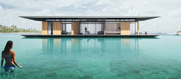 新加坡建筑师的水上全景漂浮屋
